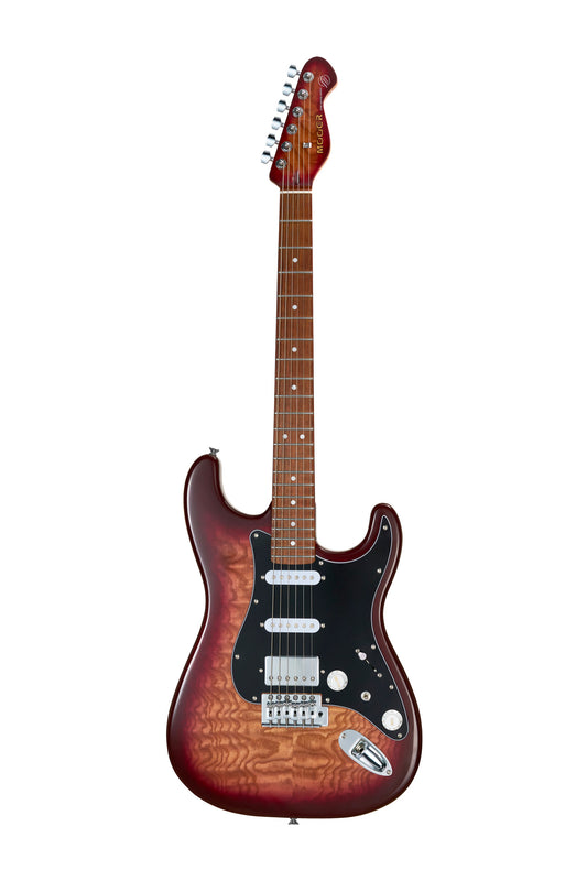 MOOER MSC20PRO, corps peuplier, manche érable torréfié satiné, touche jatoba, ambre, avec housse