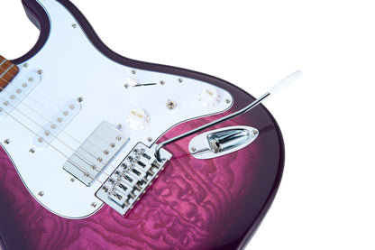 MOOER MSC20PRO, corps peuplier, manche érable torréfié satiné, touche jatoba, plum purple, avec housse