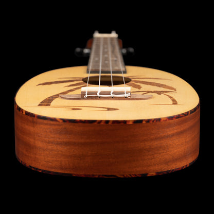 RUPA5, modèle Concert, table épicéa avec motif gravé au laser, manche acajou, sillet 36 mm, naturel satiné