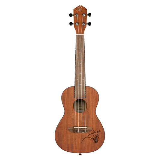 RU5MM, modèle Concert, table sapele avec motif, fond & éclisses sapele, manche acajou, naturel satiné