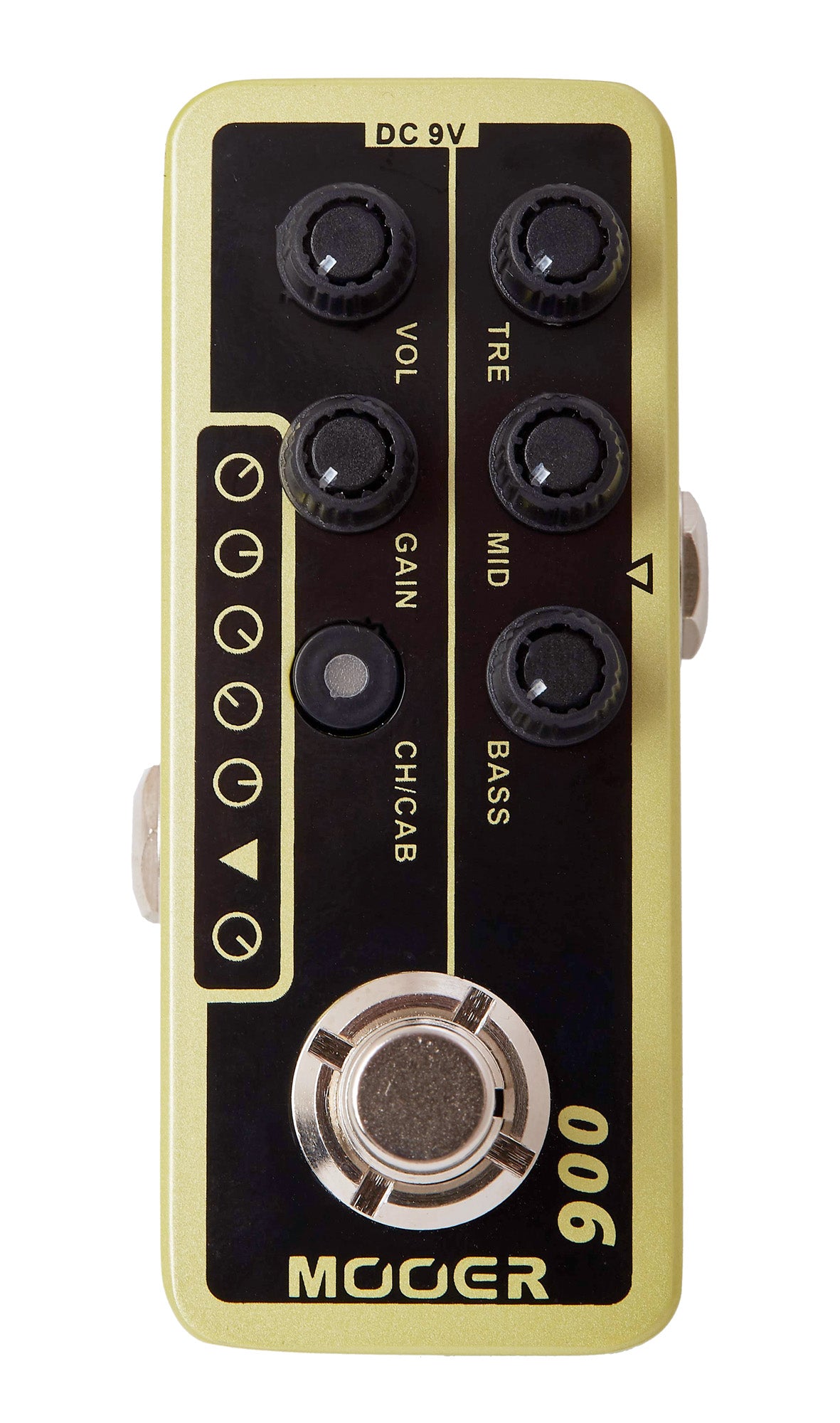Pédale US CLASSIC DELUXE, préampli numérique type Tweed Blues, deux canaux, EQ 3 bandes par canal, jaune et noir