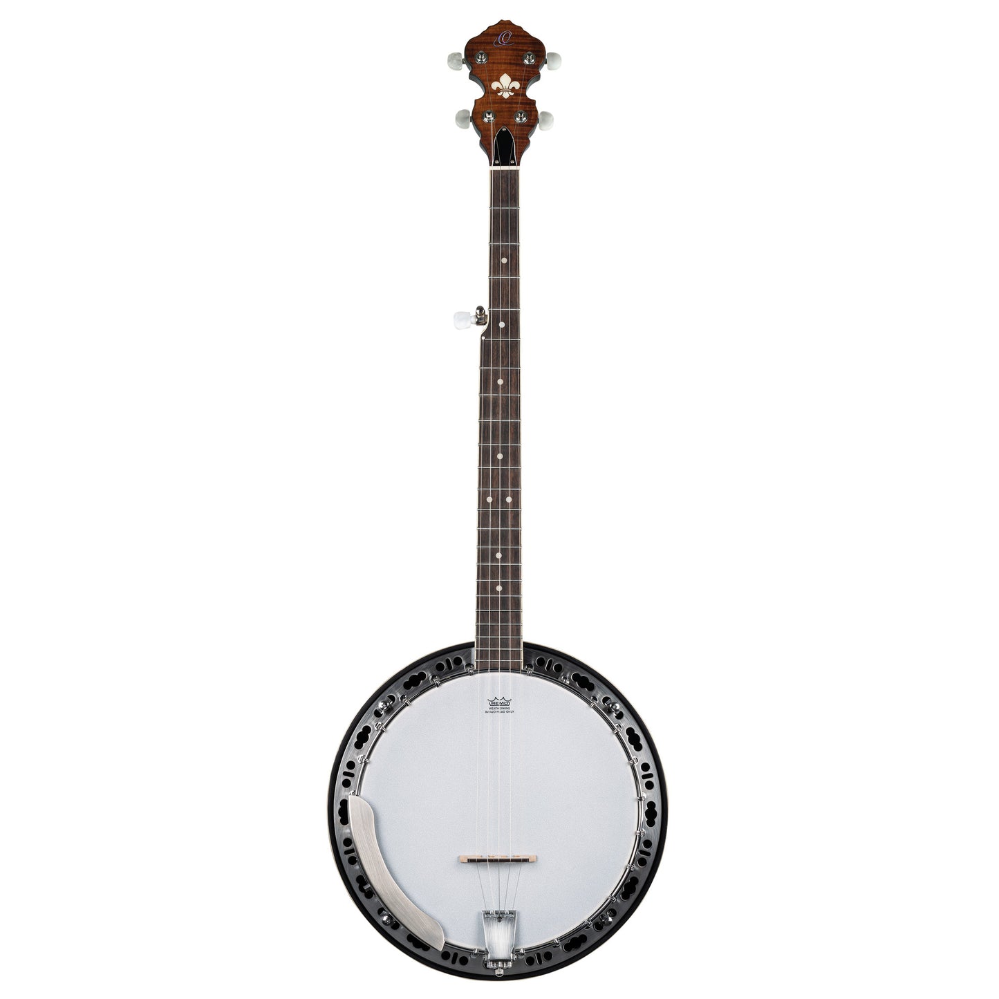 OBJ300, banjo 5 cordes, 24 tirants, fond érable, éclisses acajou, manche acajou, touche palissandre, whiskey burst satiné