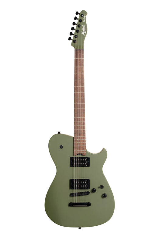 MBM-2H-B, signature Matt Bellamy, corps tilleul, manche érable, micros,"Kill" bouton, vert olive satiné