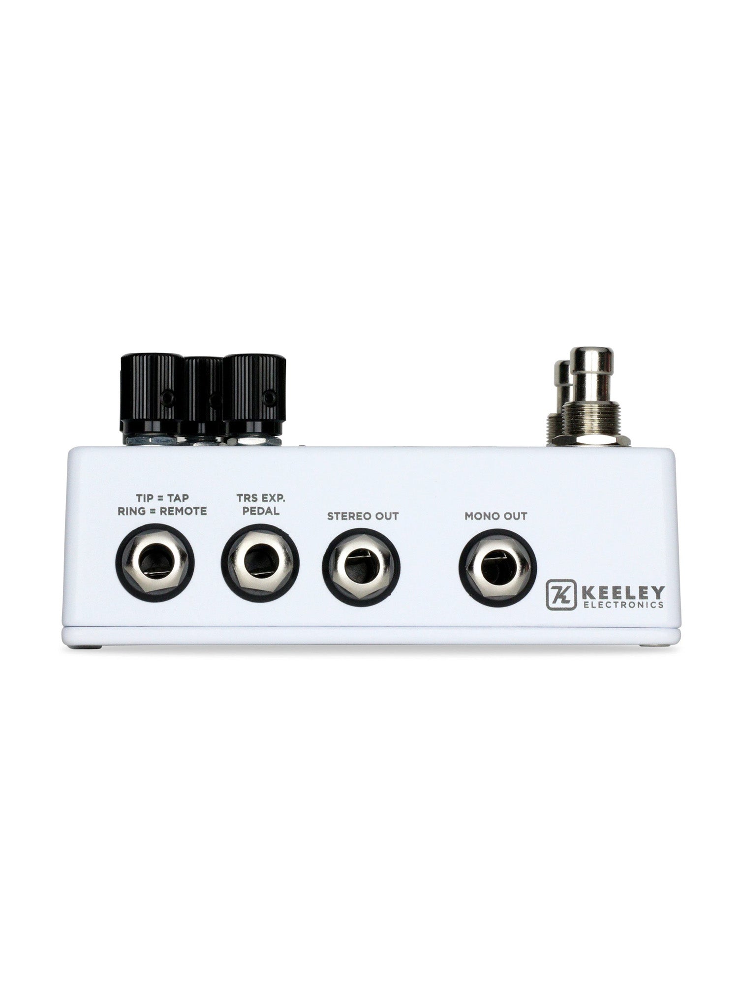 Pédale ECCOS, délai vintage et looper stéréo, 3 presets, tap tempo, entrée pour pédale d'expression, boitier métal, blanc