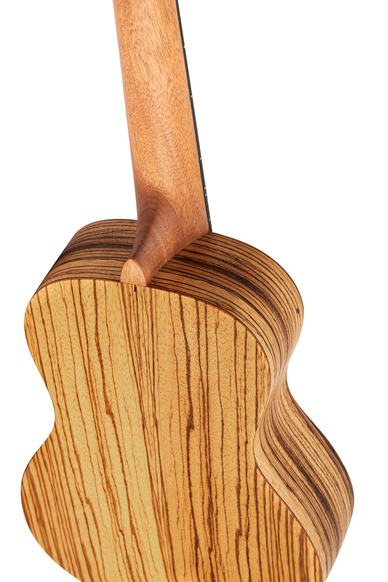 RFU11Z, modèle Concert, table zebrawood, fond & éclisses zebrawood, manche acajou, housse, naturel satiné