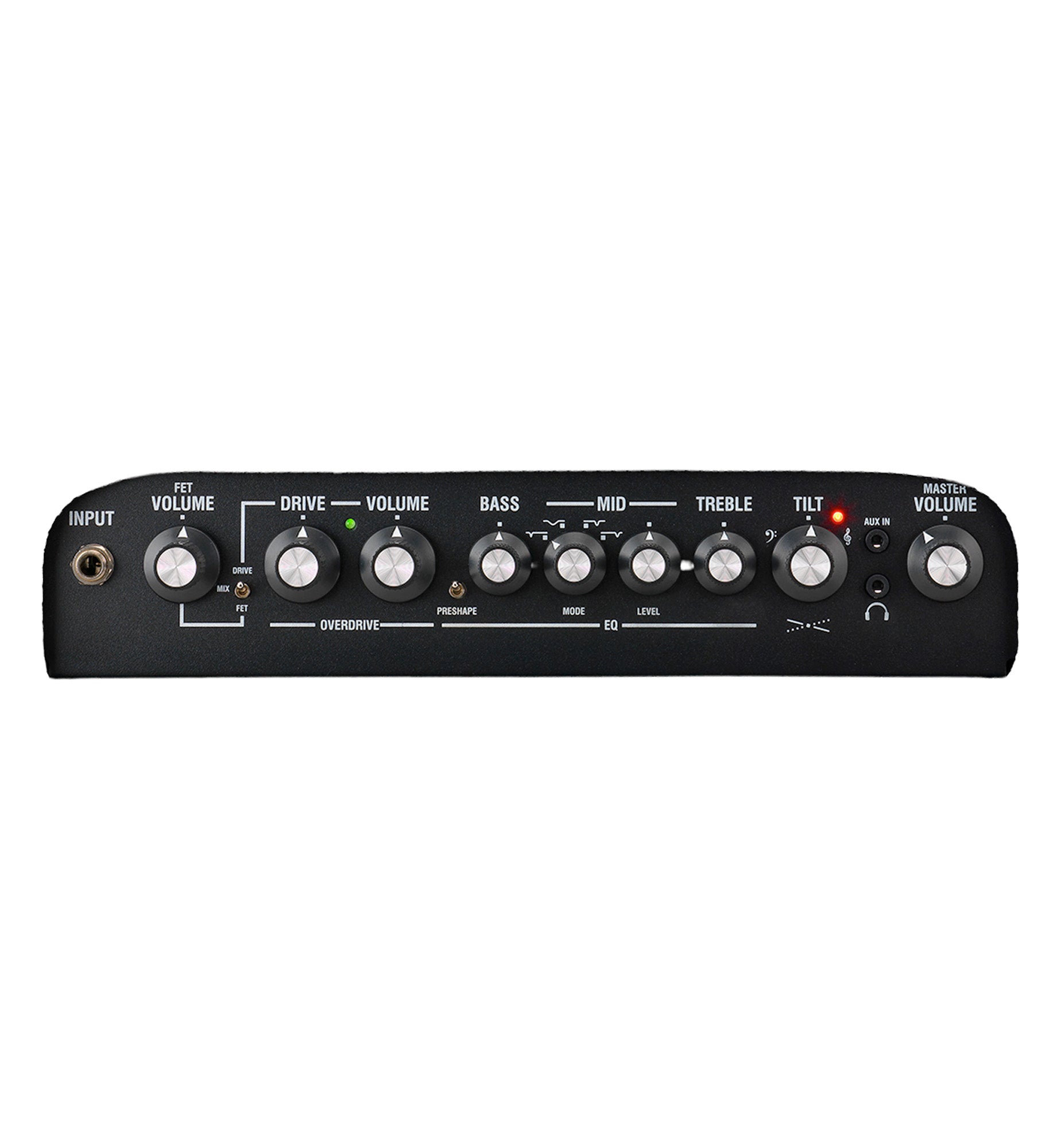 Tête basse DBF200H, amplification 200W Class D, 2 canaux (FET/DRIVE), EQ 3 bandes, TILT et PRESHAPE, noir