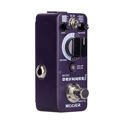 Pédale MICRO DRUMMER II, boite à rythmes numérique, 8 types de patterns dans 6 styles différents, 48 grooves au total, violet