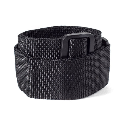 Courroie nylon modèle POLY BLACK, extrémités cuir, largeur 5 cm, noir