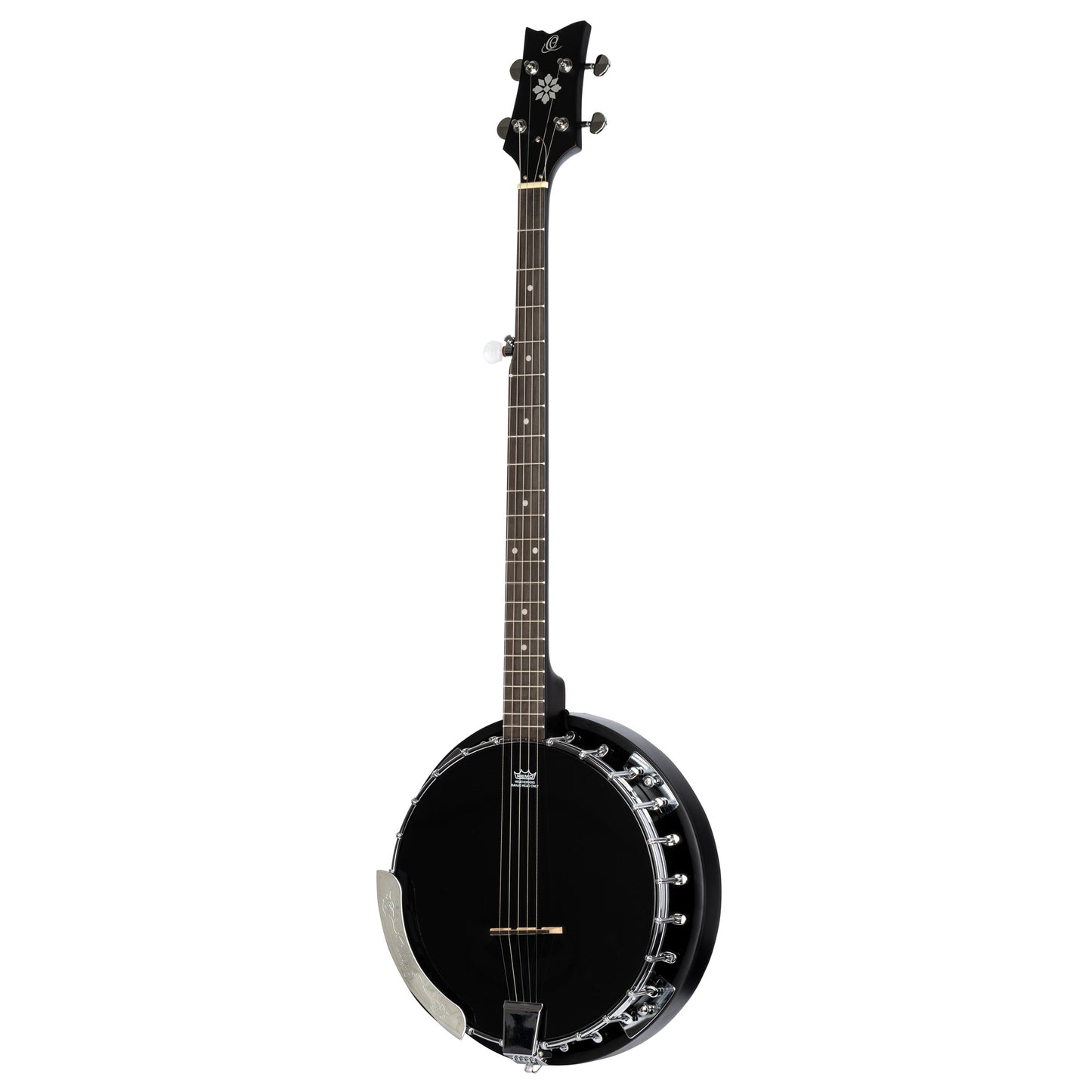 OBJ250, banjo 5 cordes, 24 tirants, cercle acajou, manche acajou, résonateur acajou, housse, noir satiné