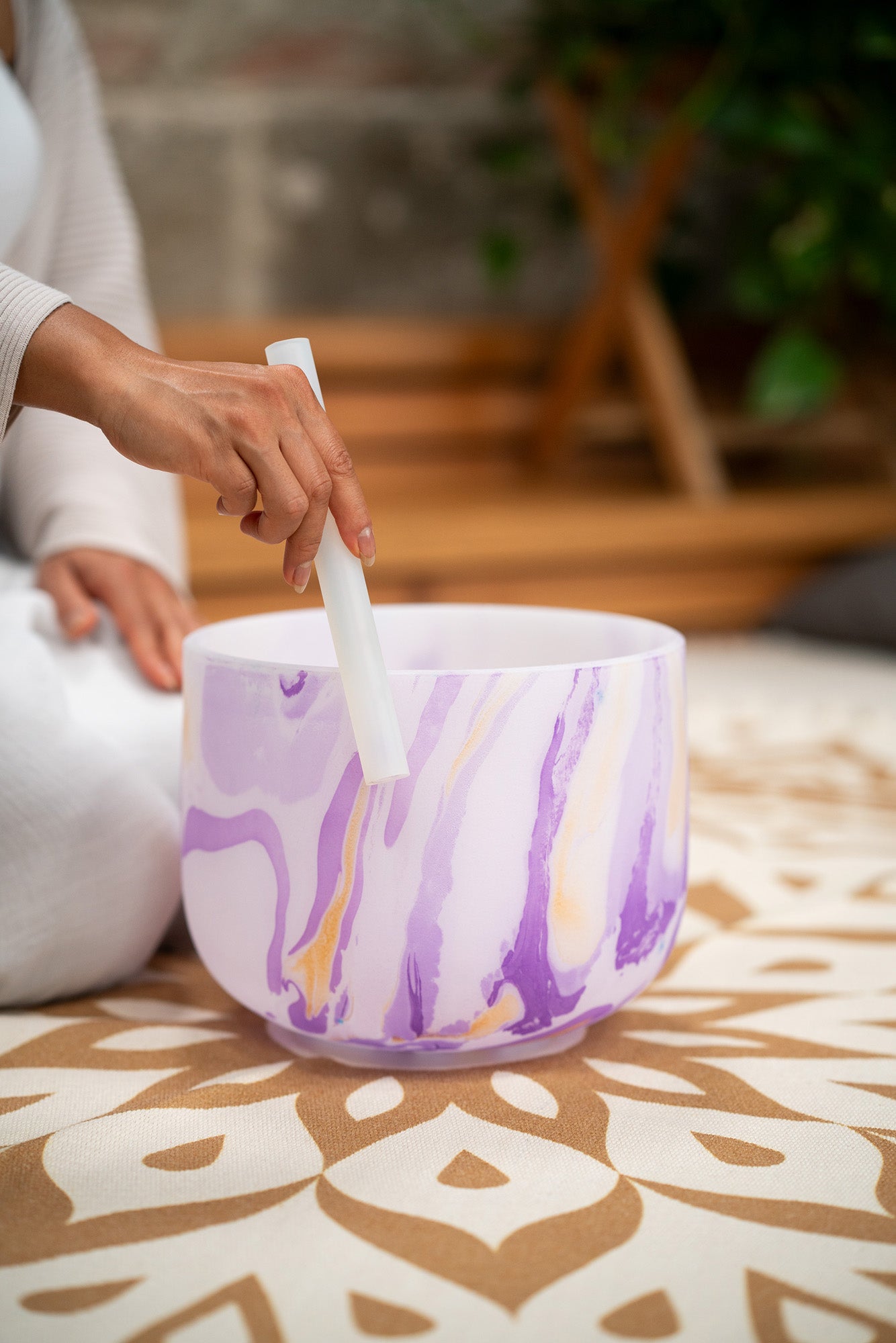 SINGING BOWL SONIC ENERGY CRISTAL 10" VIOLET, NOTE B4 CHAKRA COURONNE