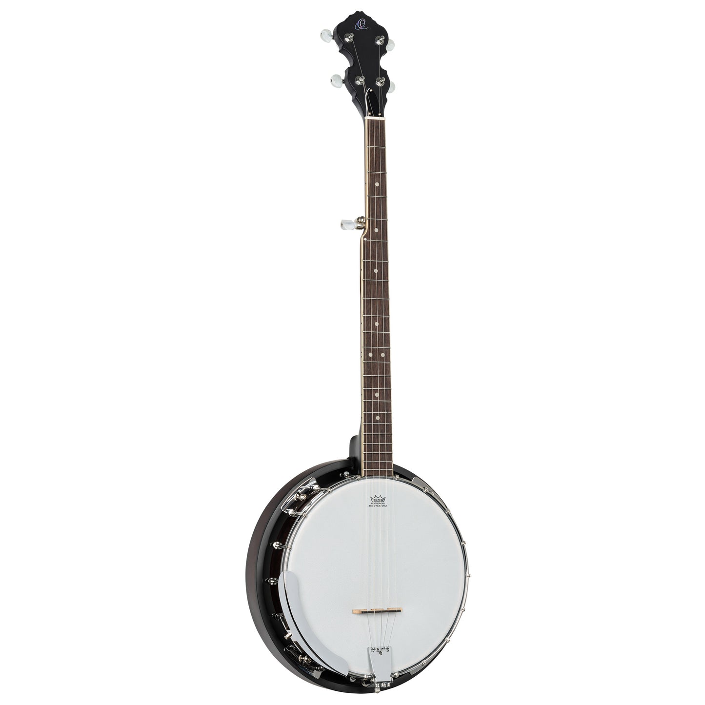 OBJ150, banjo 5 cordes, 18 tirants, fond & éclisses acajou, manche acajou, touche palissandre, whiskey burst satiné