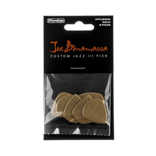 Sachet de 6 médiators Joe Bonamassa Custom Jazz III Gold