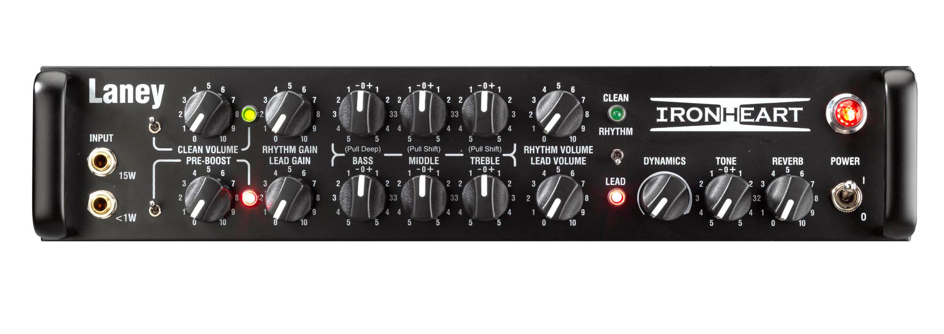 Tête amplifiée à lampes 15W & <1W, 3 canaux, 3 lampes de préampli ECC83, 2 lampes de puissance EL84, noir