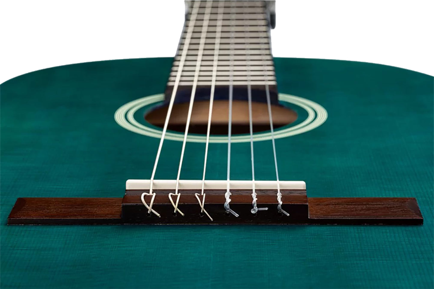 RST5MOC, table épicéa, fond & éclisses catalpa, touche & chevalet noyer, sillet 52 mm, diapason 650 mm, bleu océan satiné