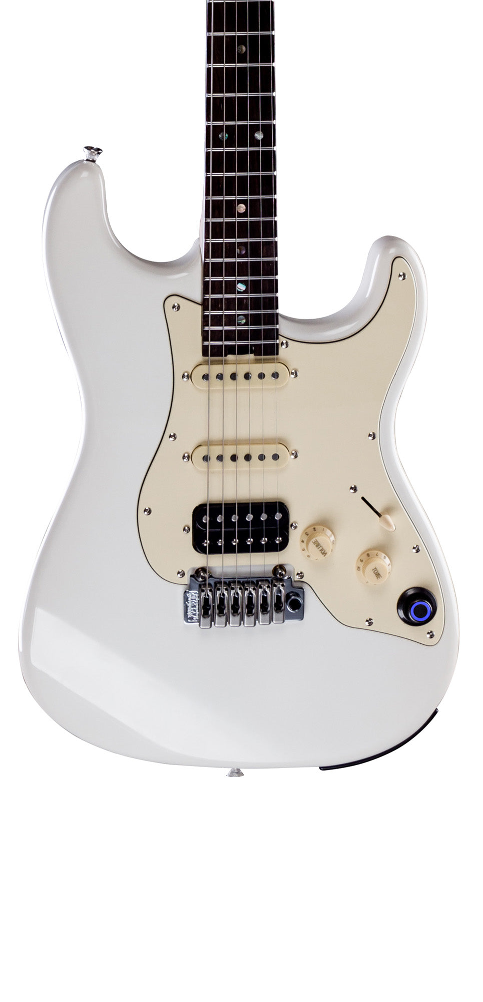 GTRS P800, corps aulne, manche érable flammé torréfié, touche palissandre, micros et processeur GTRS, olympic white