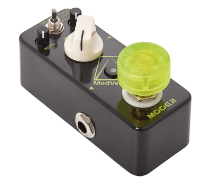 Pédale MODVERB, réverb numérique avec modulation 3 modes (Flanger/Vibrato/Phaser), boîtier métal, true bypass, noir