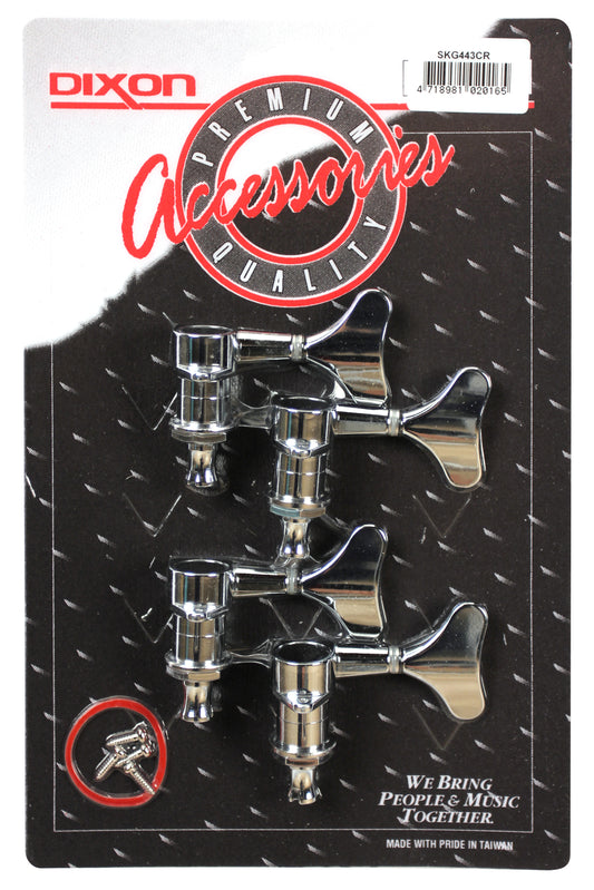 Mécaniques à bain d'huile pour guitare basse, séparées, 4 d'un côté, chromée