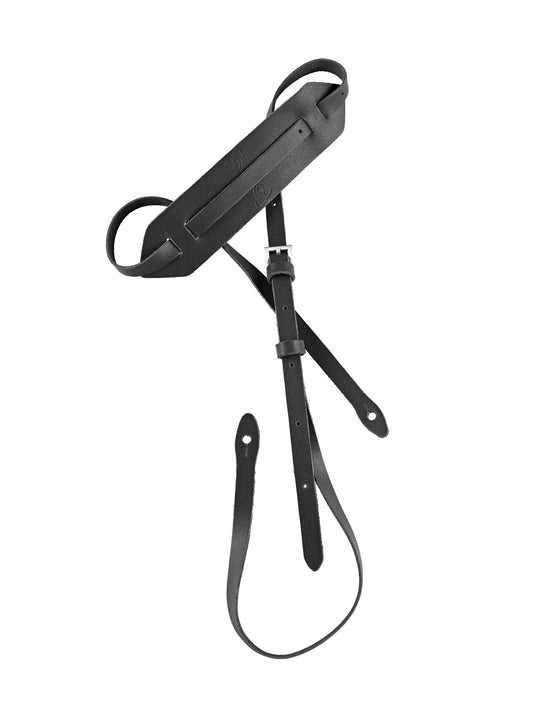 Courroie mandoline, cuir, longueur jusqu'à 170 cm, noir