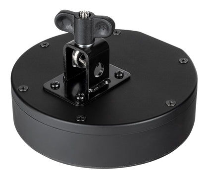 Pad de percussion compact électronique avec 5 sons différents, batterie rechargeable et adaptable à une perche de cymbale