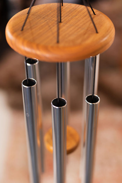 CHIMES SONIC ENERGY AGATE 29", ARGENT