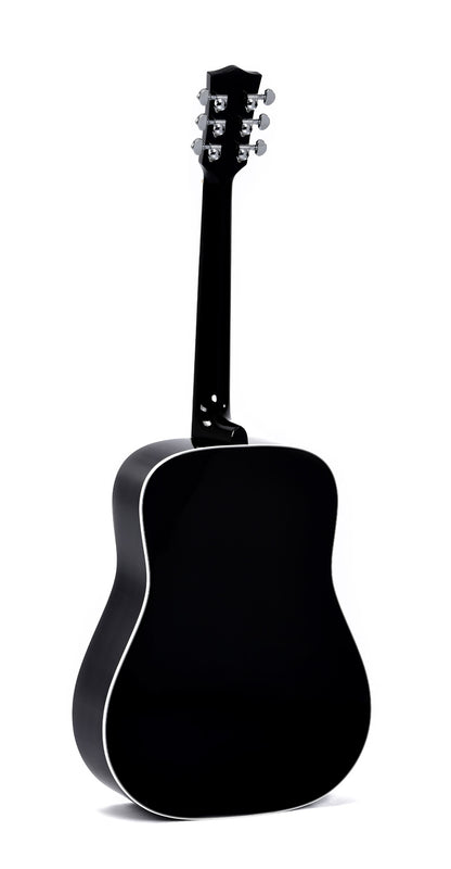 Modèle DM-SG5-BK, Dreadnought, table épicéa massif, f/e acajou, touche micarta, EQ Fishman, noir