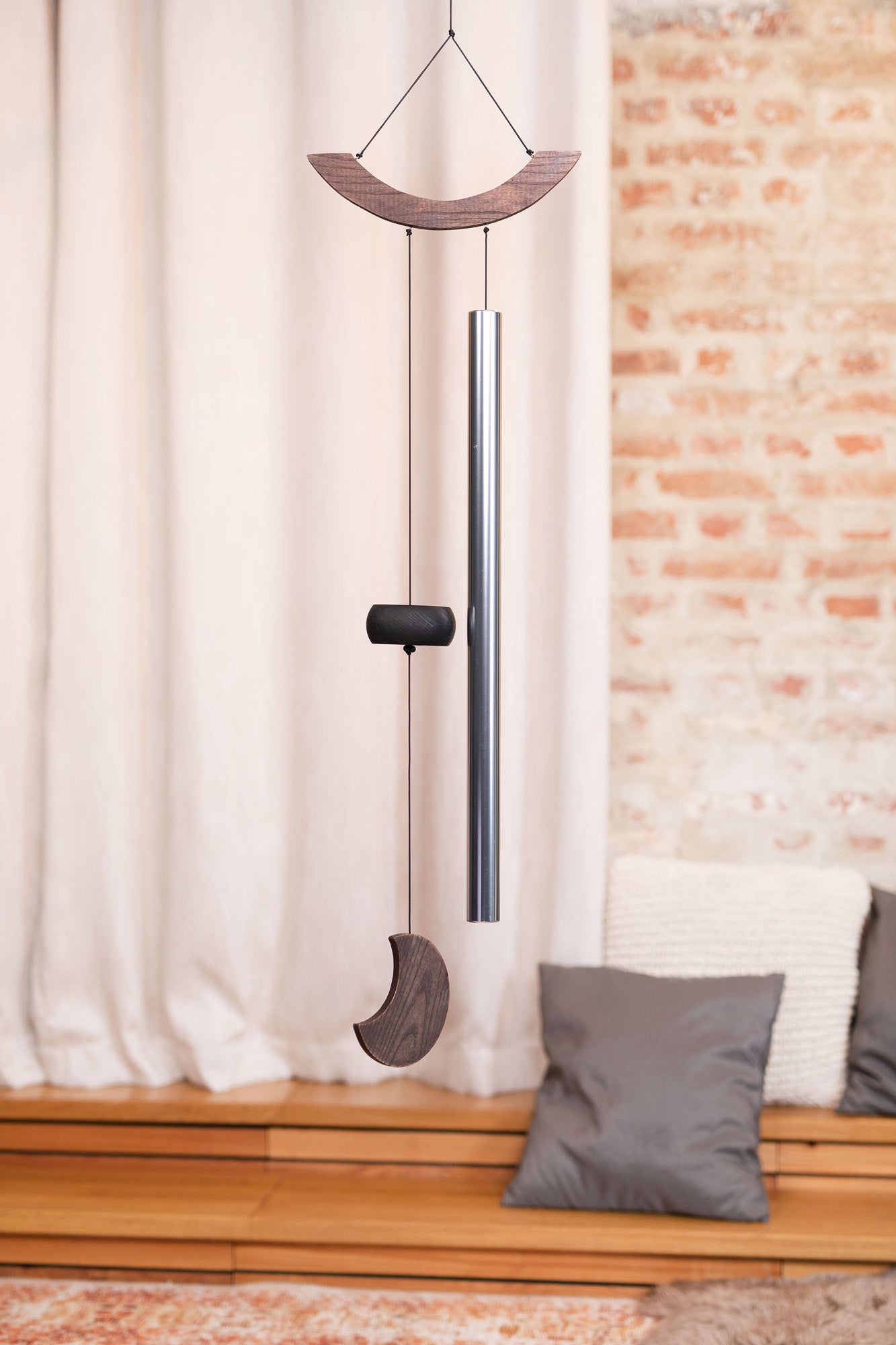 CHIMES SONIC ENERGY MOON 49", ARGENT