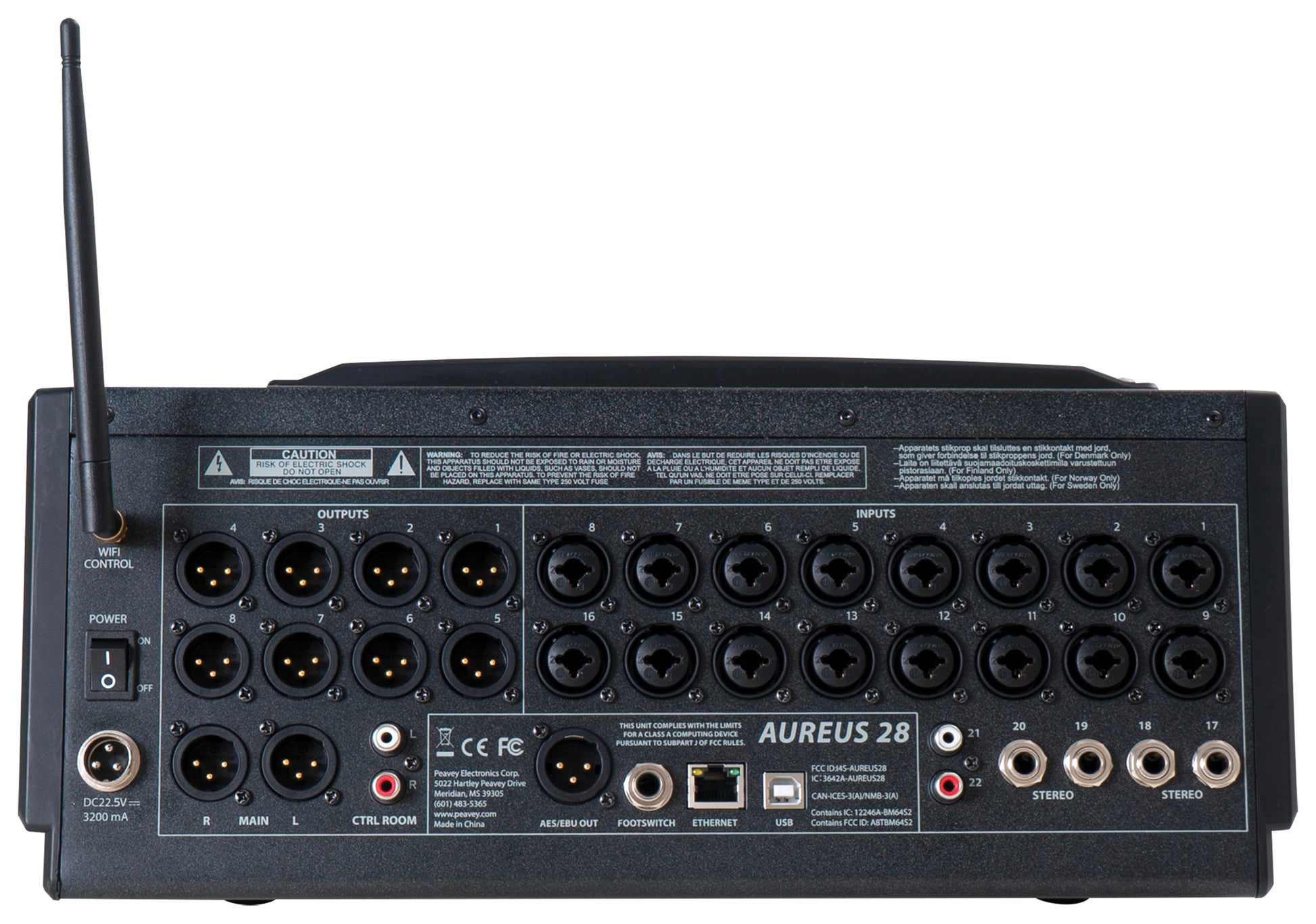 Console de mixage numérique, 28 entrées/ 14 sorties, écran tactile 10", fonction Bluetooth, USB, Wifi, finition gris/noir