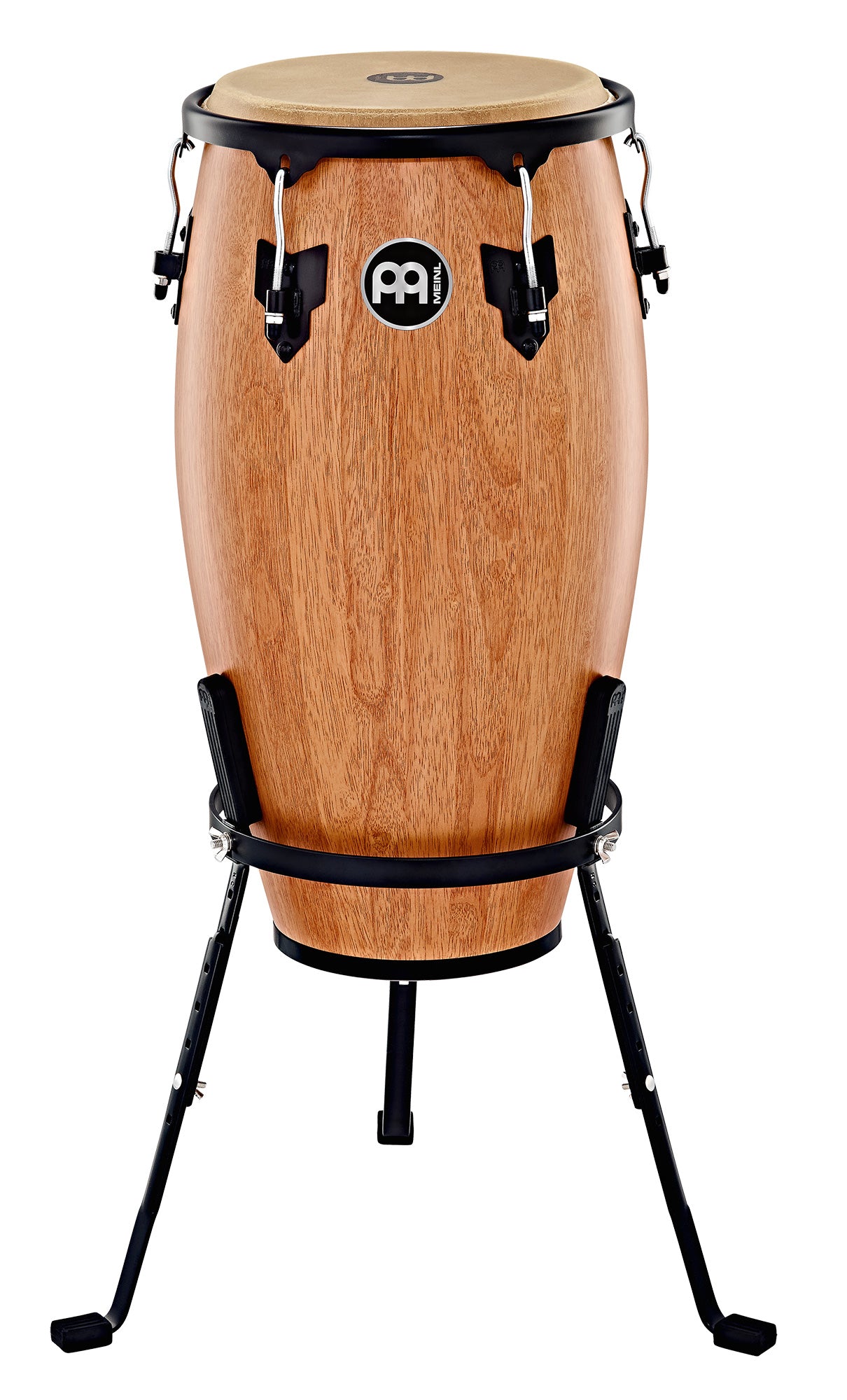 Conga 12", hévéa, 71 cm, peau buffle, accastillage noir poudré, avec pied panier, Super Natural mat