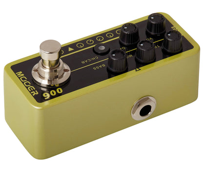Pédale US CLASSIC DELUXE, préampli numérique type Tweed Blues, deux canaux, EQ 3 bandes par canal, jaune et noir