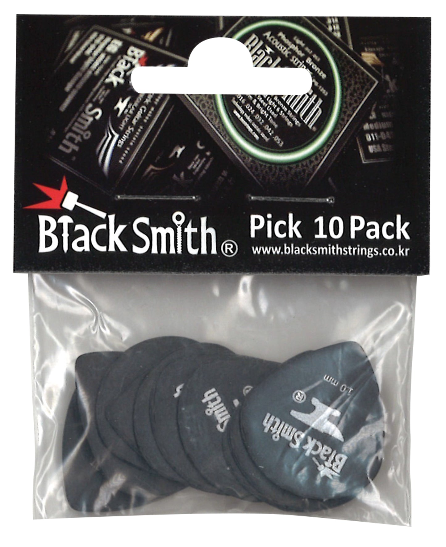 Sachet de 10 médiators Carbon Teardrop Medium Heavy 1.0 mm, noir