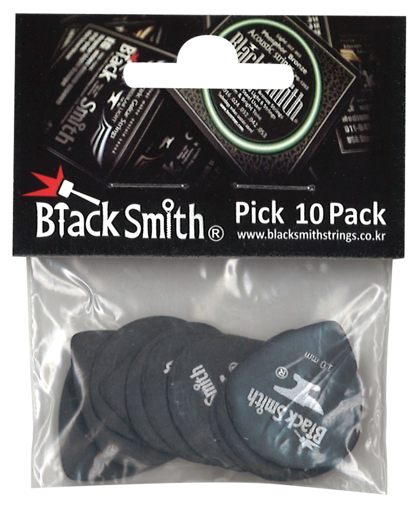 Sachet de 10 médiators Carbon Teardrop Medium Heavy 1.0 mm, noir