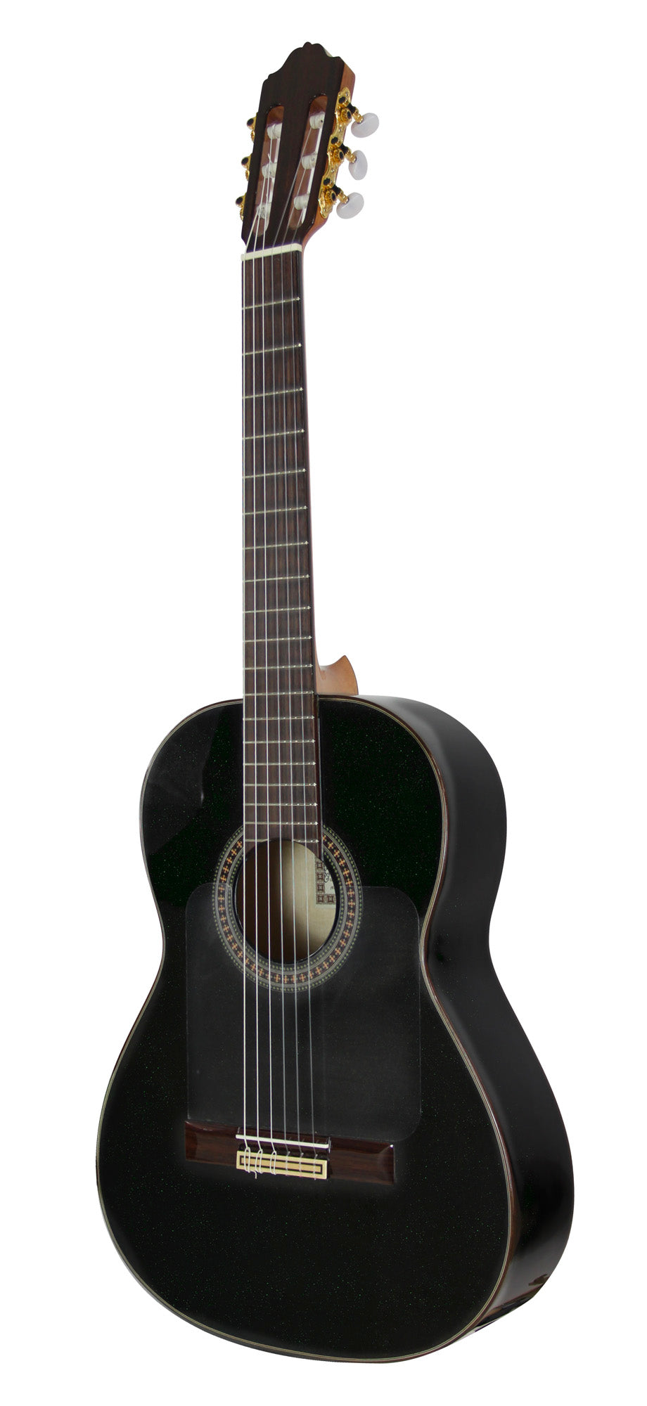 5F BLACKSTAR, Flamenca, table épicéa massif, fond & éclisses sycomore, manche acajou, touche palissandre, noir pailleté