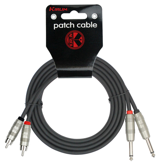 Câble patch MEDIUM 2x RCA/2x Jack mono, 1 mètre, noir