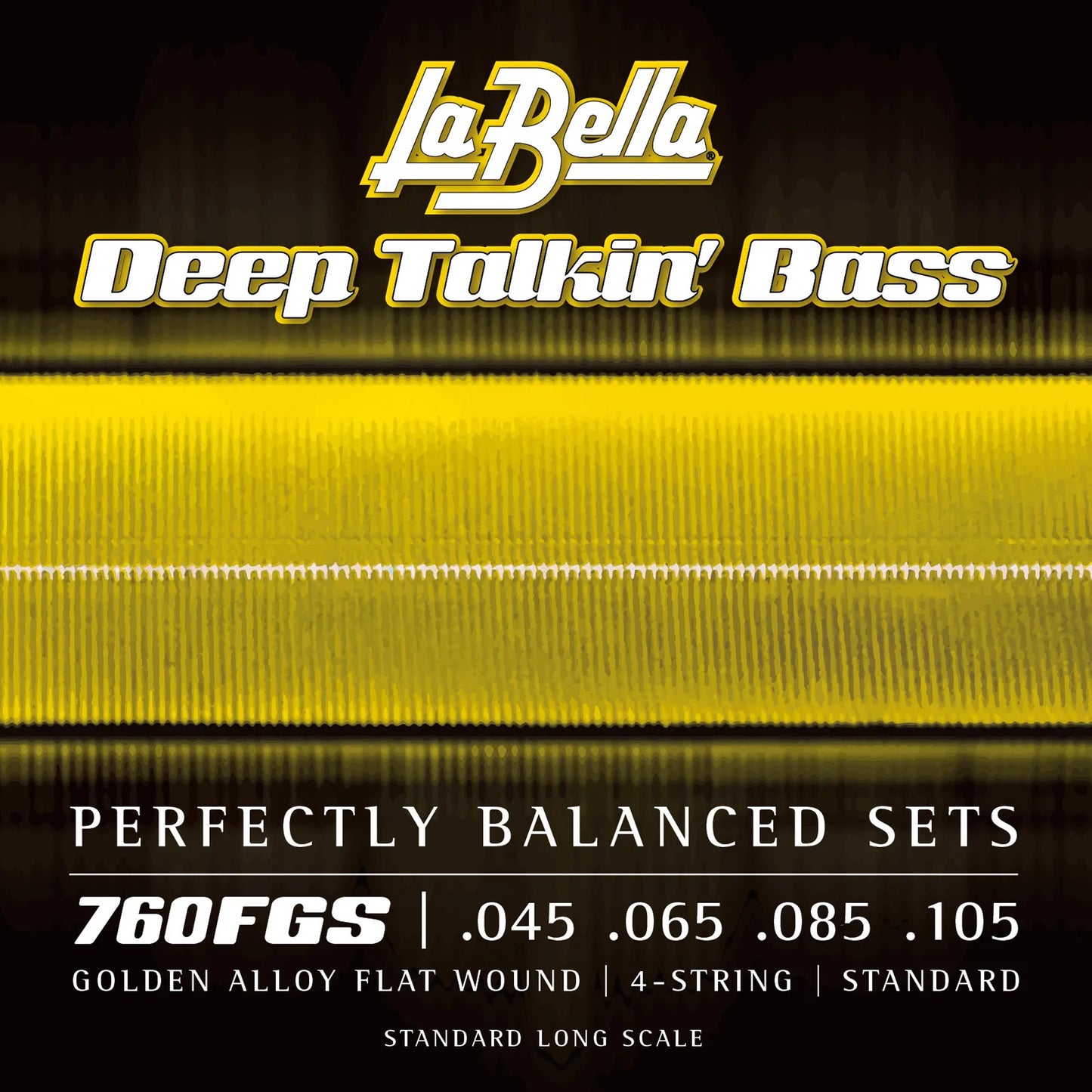 Jeu pour basse électrique DEEP TALKIN' BASS FLATS"Gold", alliage doré, filé plat, 4 cordes Standard (45-65-85-105)