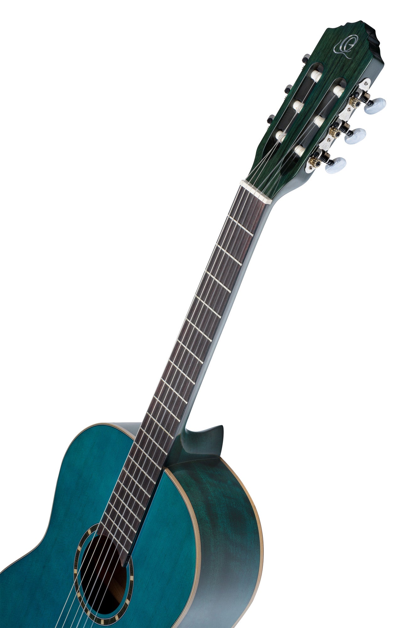 R121SNOC, modèle Slim Neck, table épicéa, fond & éclisses acajou, manche acajou (sillet 48 mm), housse, bleu océan brillant