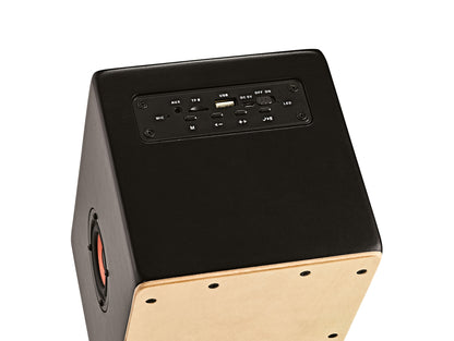 Mini enceinte cajon pré-amplifiée servant de haut-parleur Bluetooth®.