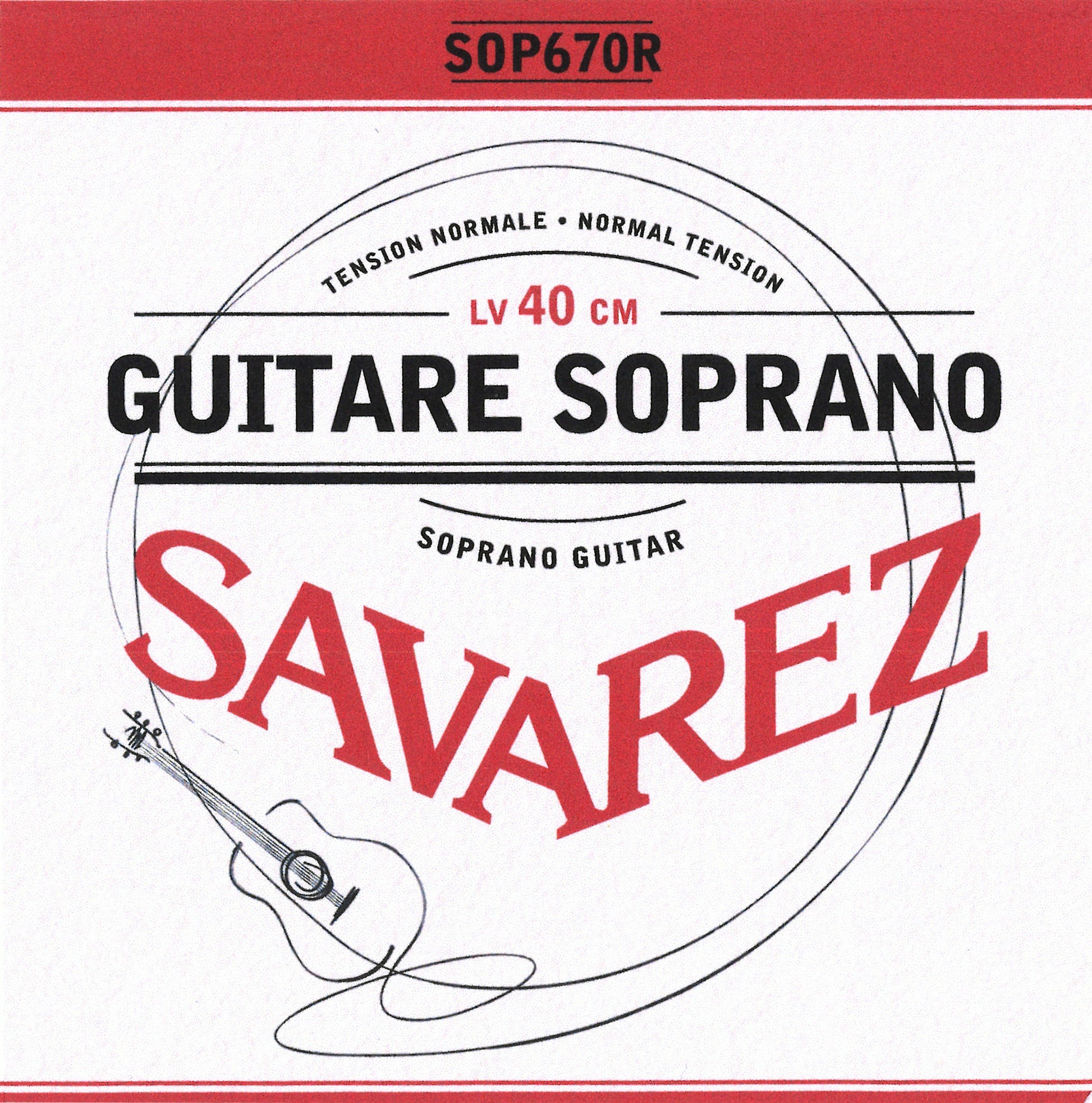 Jeu classique pour guitare soprano, longueur vibrante 40 cm
