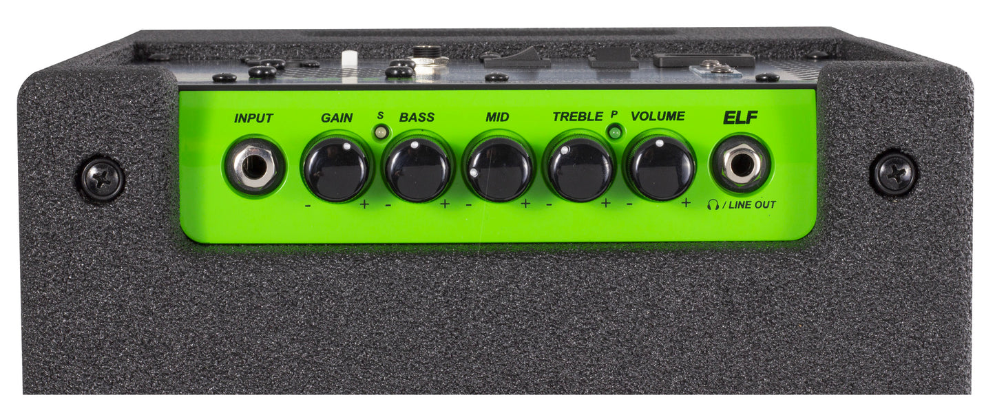 Ampli basse 200W RMS, HP 1x 10", EQ 3 bandes, contrôle du Gain, sortie DI, sortie casque, finition noir