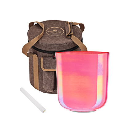 SINGING BOWL SONIC ENERGY ESSENCE CRYSTAL 7,5" NOTE G3, ROSE LOTUS, CHAKRA GORGE