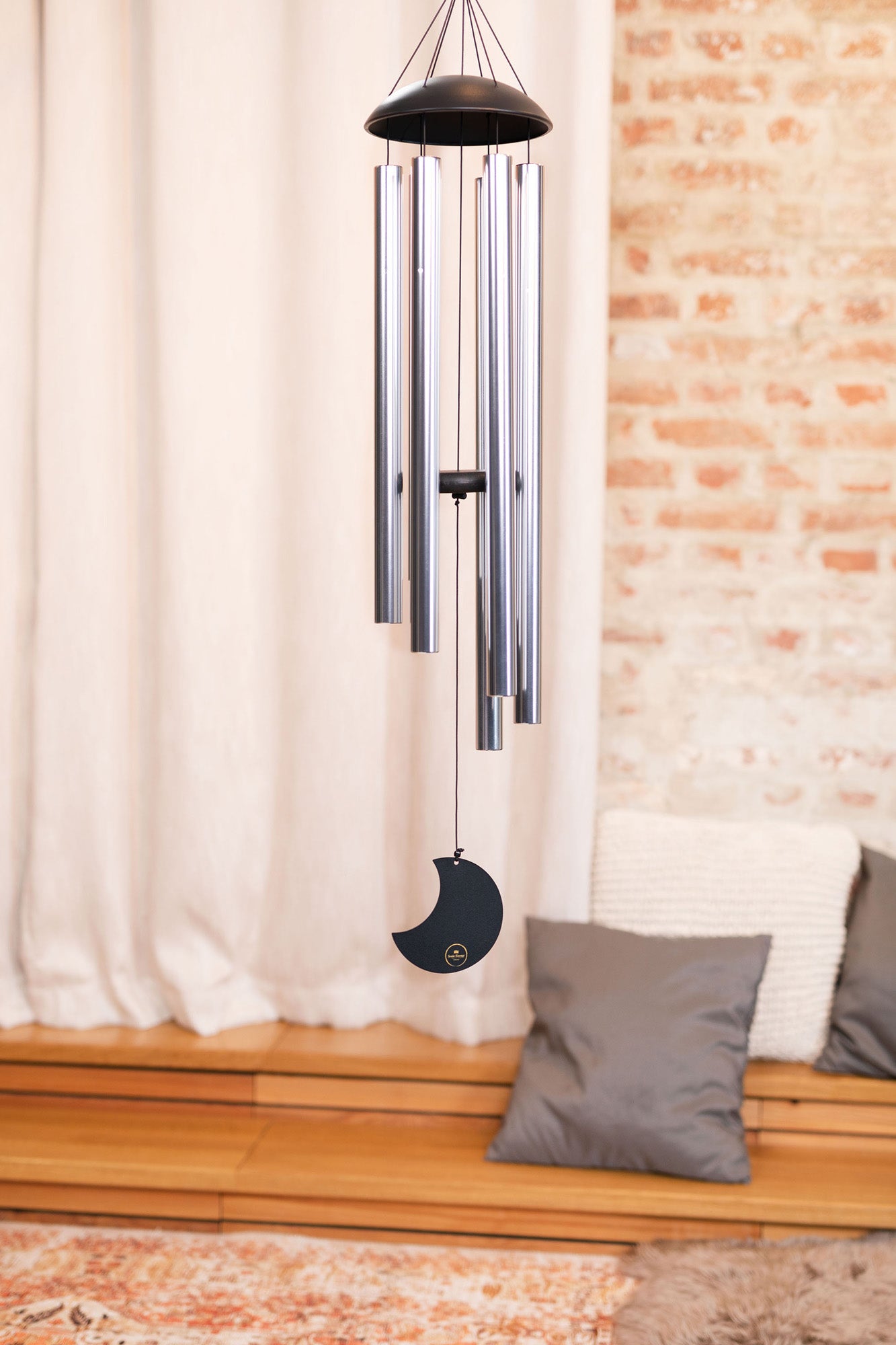 CHIMES SONIC ENERGY MOON 44", ARGENT