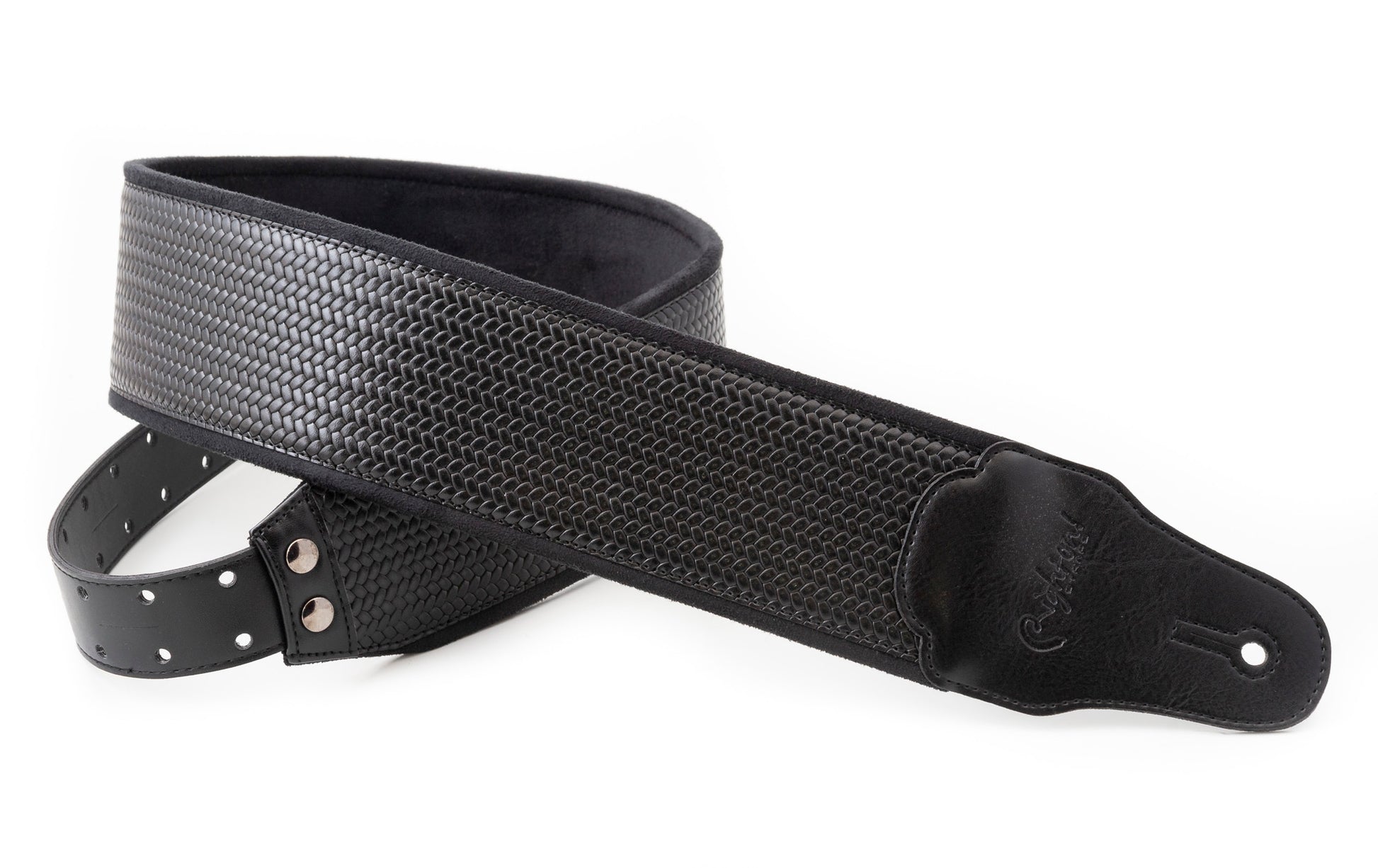 Courroie modèle B-BOND 80, extérieur synthétique, largeur 8 cm, longueur 95 à 150 cm, porte-médiators intégré, noir