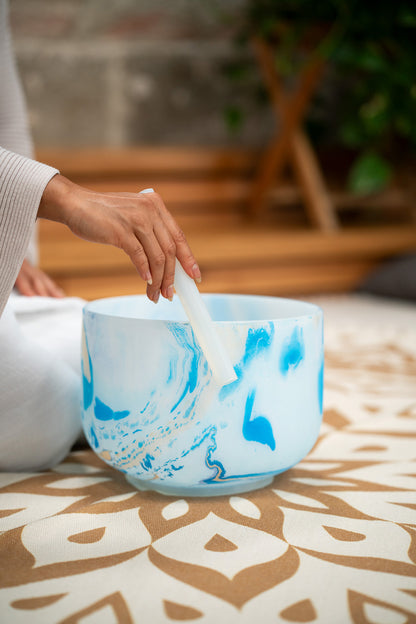 SINGING BOWL SONIC ENERGY CRISTAL 10" BLEU CIEL, NOTE G4 CHAKRA GORGE