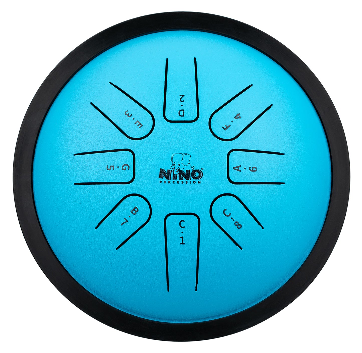 Small tongue drum bleu NINO Do mineur avec mailloches en caoutchouc et sac de transport