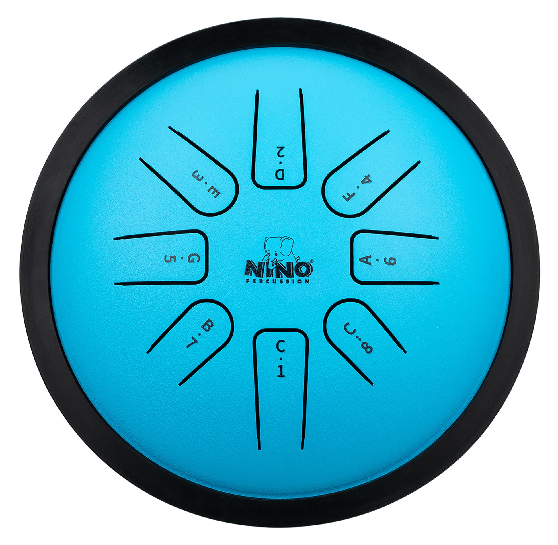 Small tongue drum bleu NINO Do mineur avec mailloches en caoutchouc et sac de transport