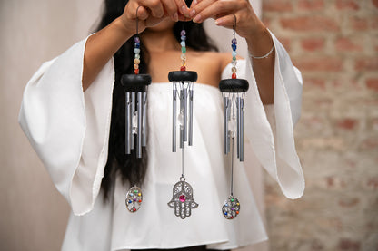 MINI CHIMES SONIC ENERGY CHAKRA 12" HAMSA