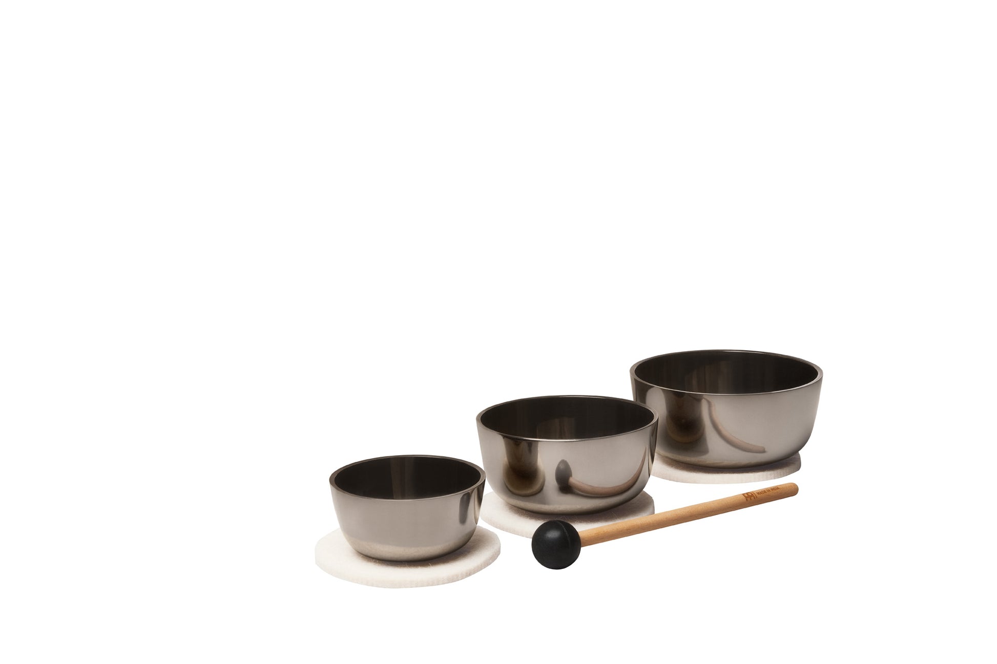 SET SINGING BOWL SONIC ENERGY ZEN, 2.8" ; 3.5" ; 3.9", ALLIAGE SPÉCIAL COULE, TONALITÉ HAUTE ET CLAIRE