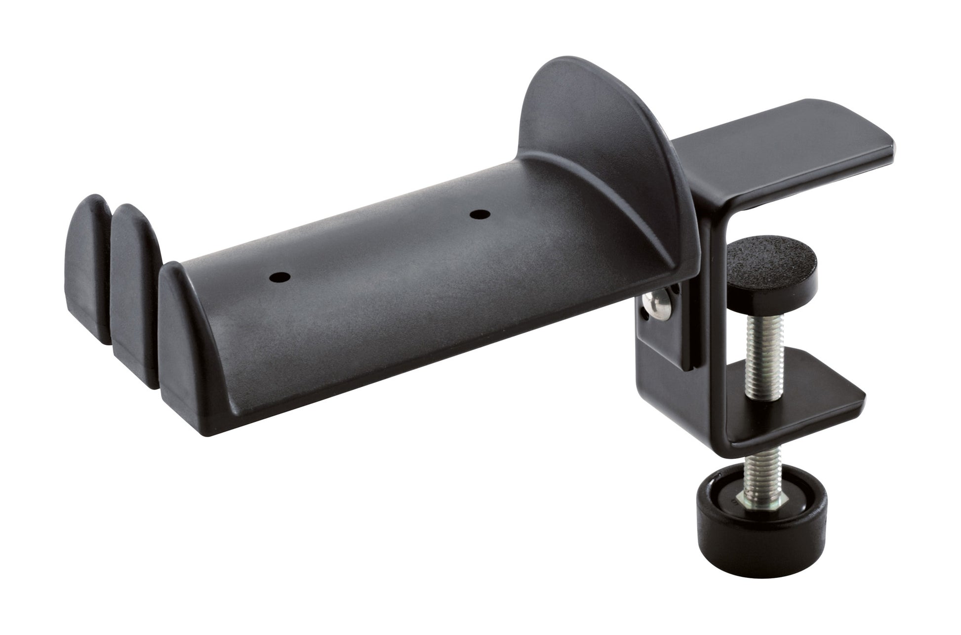 Support pour casque audio, acier, étau de serrage jusqu'à 45 mm, poids 0.205 kg, noir