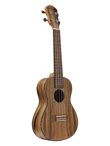 Ukulélé Concert, table dao, fond & éclisses dao, manche okoume, touche & chevalet noyer, sillets os, housse, naturel