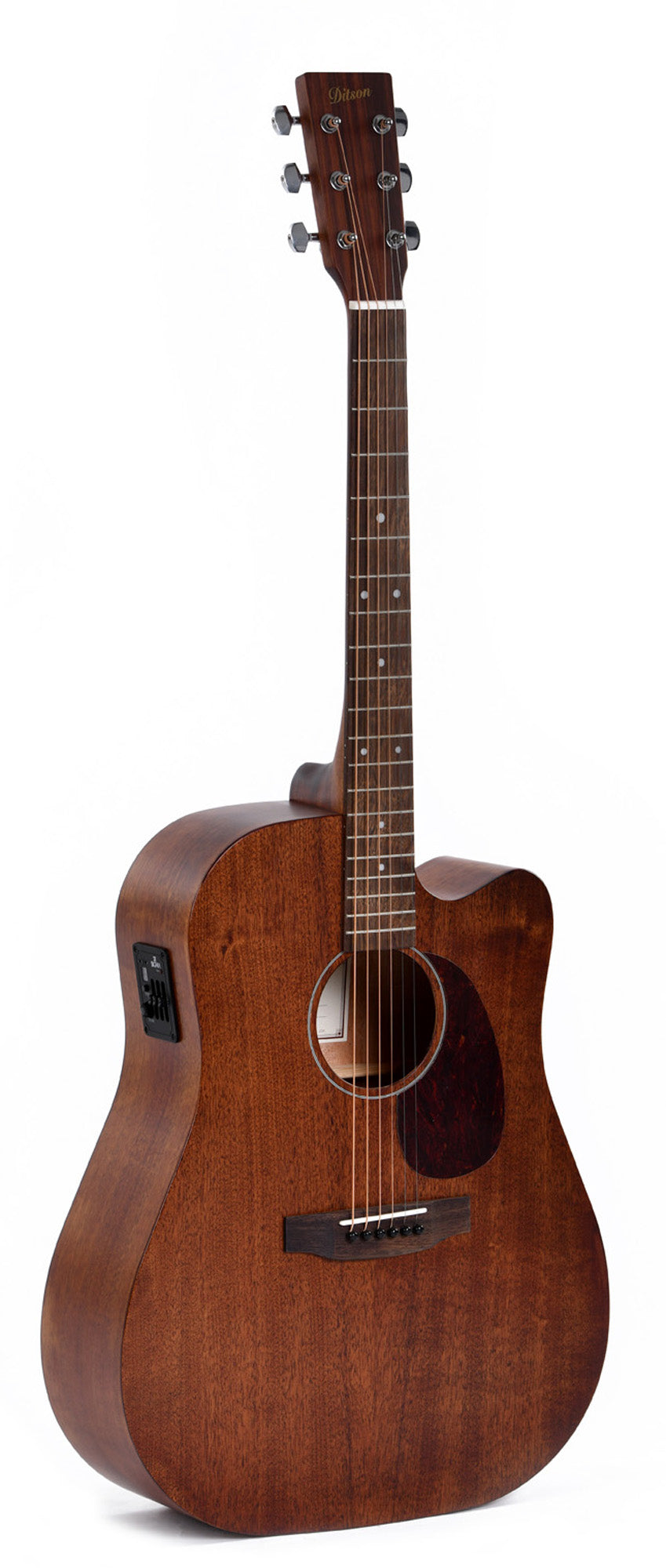 Modèle DC-15E, Dreadnought pan coupé, table acajou, fond & éclisses acajou, EQ SIGMA, naturel satiné