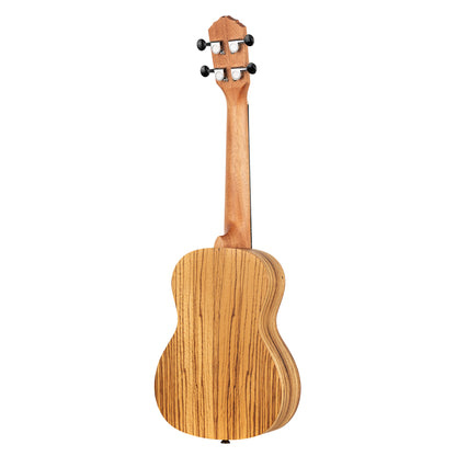 RFU11Z, modèle Concert, table zebrawood, fond & éclisses zebrawood, manche acajou, housse, naturel satiné